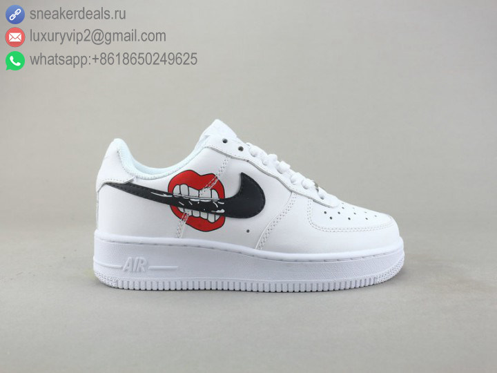 NIKE AIR FORCE 1 MID '07 MOUTH GRAFFITI WHITE UNISEX LEATHER SKATE SHOES